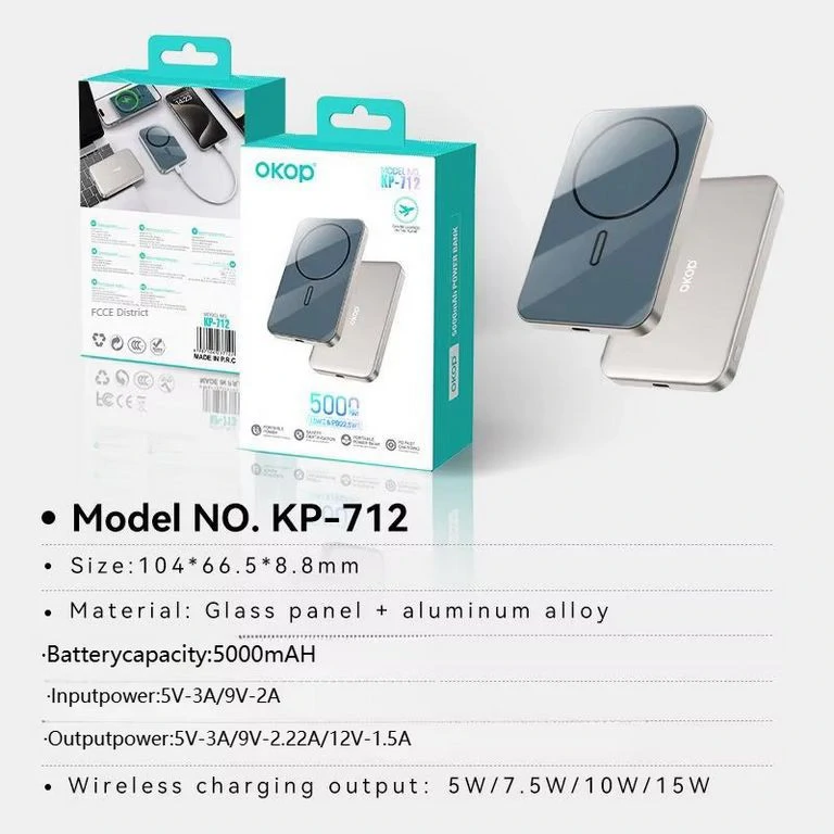 OKOP KP-712 Mágneses vezeték nélküli Powerbank