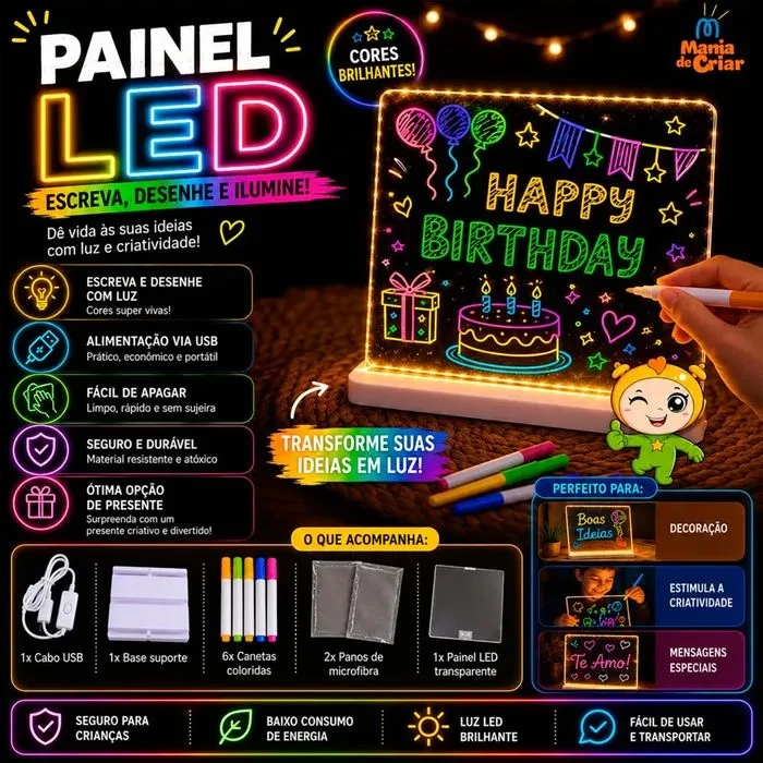 likeide IP-9032 3D akril LED rajztábla USB világítással