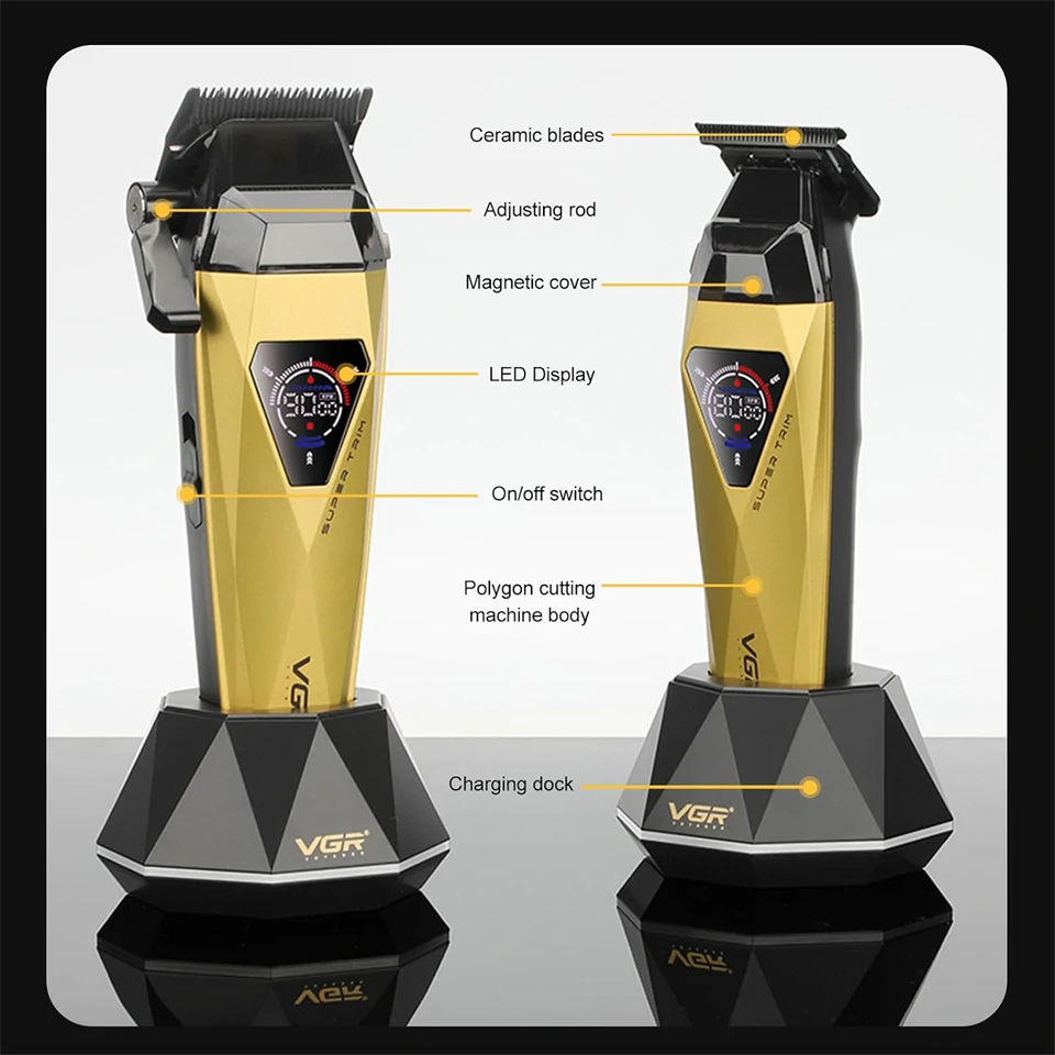 VGR V-877 S3 professzionális barber kit - 3in1 hajvágó készlet