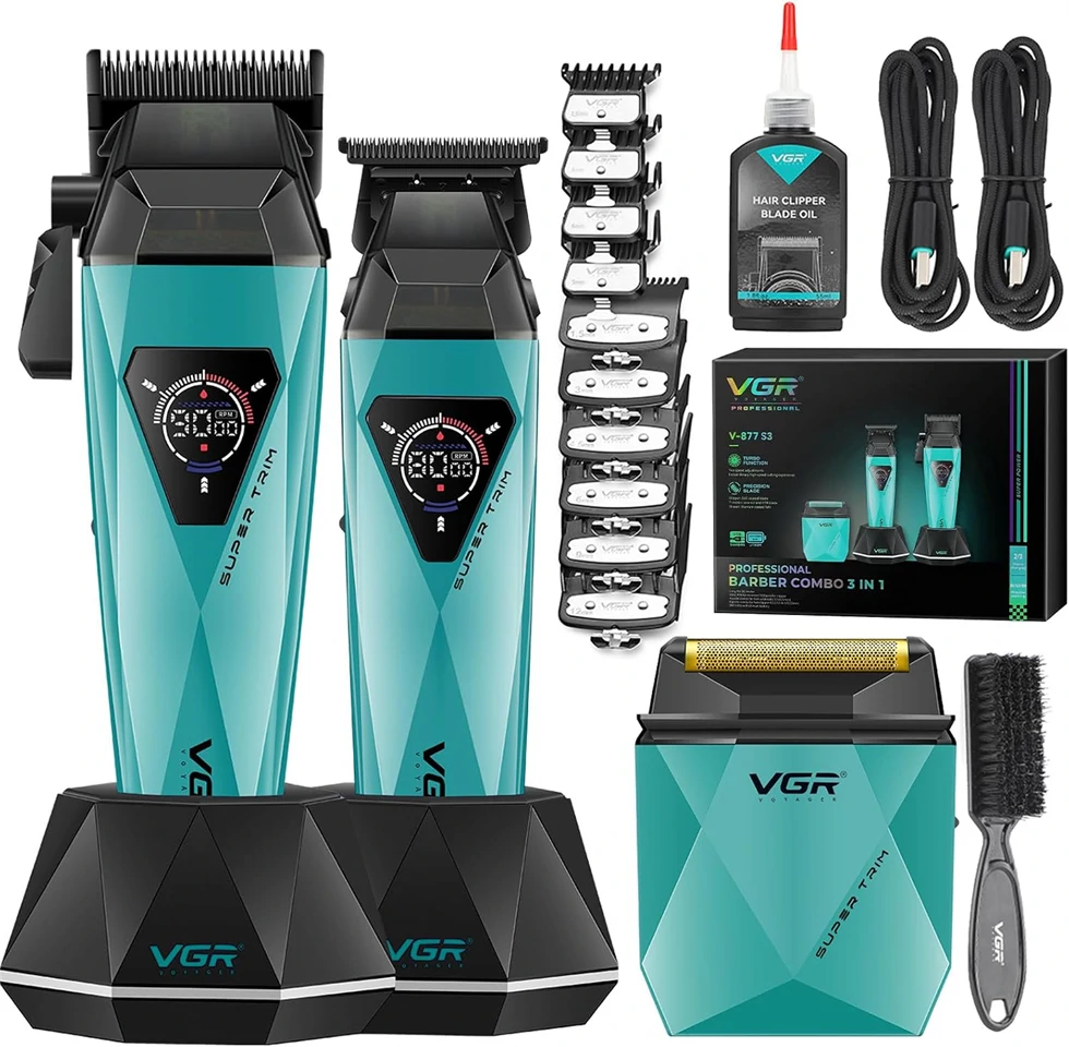 VGR V-877 S3 professzionális barber kit - 3in1 hajvágó készlet