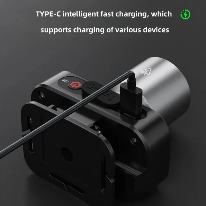 T-5831 cseppálló zoom-os fejlámpa USB-C töltéssel és 3 fokozattal