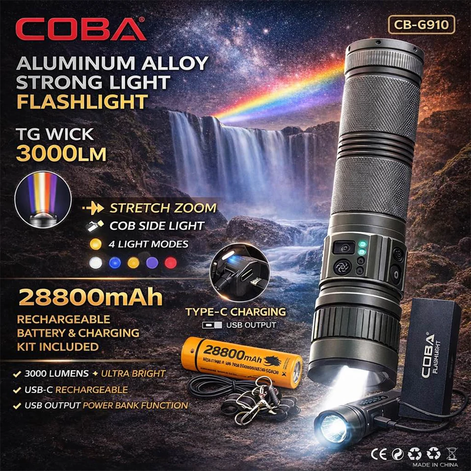 Nagy méretű és kapacitású elemlámpa - CB-G910