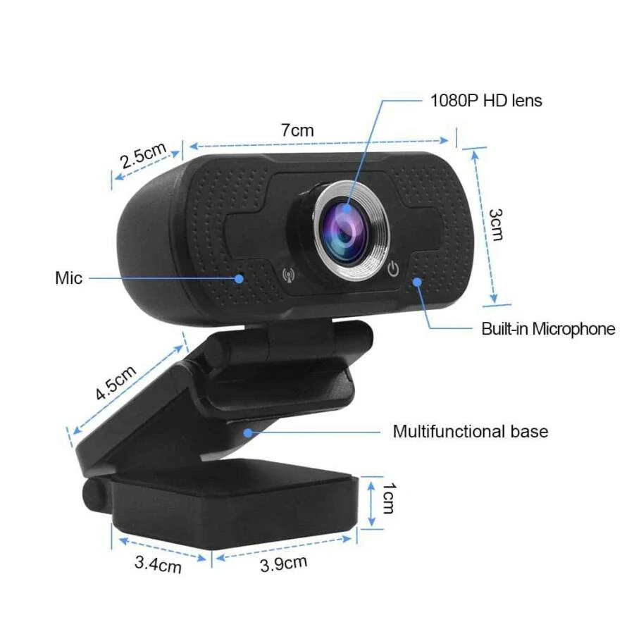 USB 1080P FullHD webkamera zajszűrős mikrofonnal