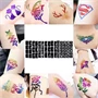 Glitter tattoos kit - 24 db színes csillámporral, rengeteg felragasztható sablonnal, ecsetekkel és ragasztókkal