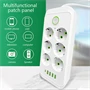 Tűzálló 6-os elosztó 5 USB porttal - F06U /2500W, 2 méter/