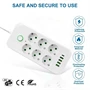 Tűzálló 6-os elosztó 5 USB porttal - F06U /2500W, 2 méter/